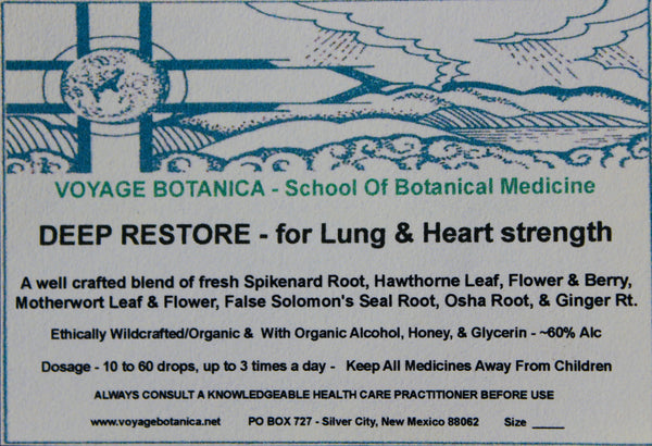 DEEP RESTORE - For LUNG & HEART Strength  - 4 Ounce Size  -