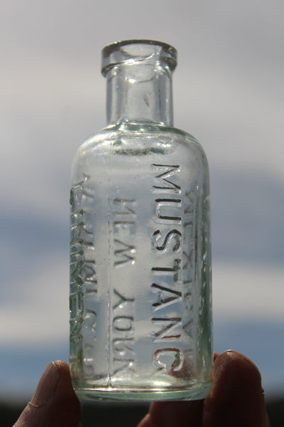 Old Apothecary Bottle  - Circa 1890 -  MEXICAN MUSTANG LINIMENT - LYON MFG. CO. - NEW YORK - Fine Condition -   Please No Discount Codes On This Listing