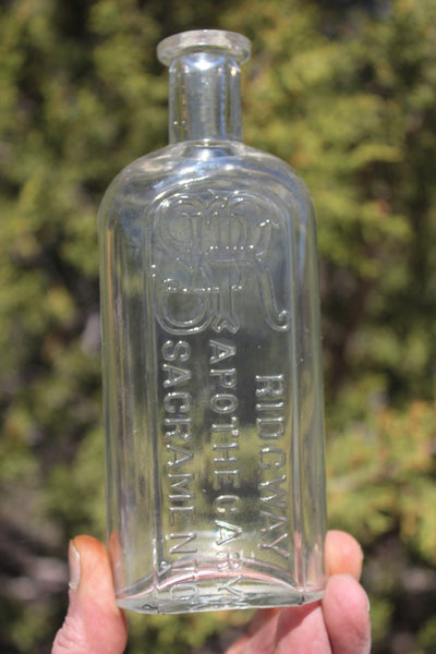 Old Apothecary Bottle  - Circa 1890's  -  RIDGWAY APOTHECARY - SACRAMENTO -  Mint Condition -  Please No Discount Codes On This Listing