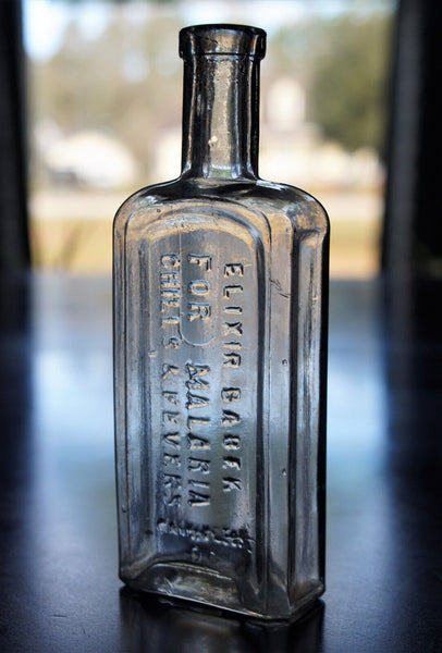Old Apothecary Bottle  - Circa 1880 -1900 -  ELIXIR BABEK FOR MALARIA CHILLS & FEVER ( WASHINGTON DC ) -  Please No Discount Codes On This Listing