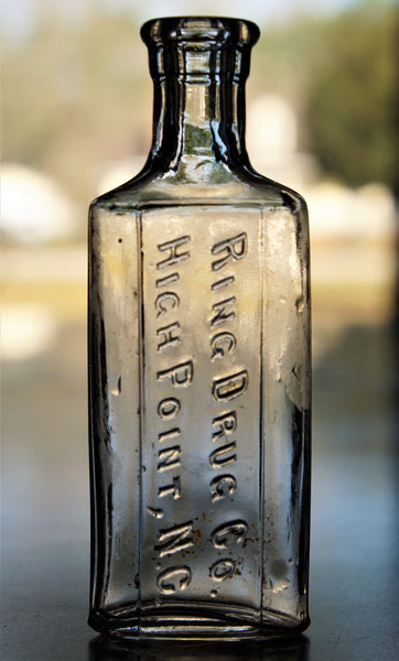 Old Apothecary Bottle  - Circa 1870 -1900 -  RING DRUG CO. PHARMACY BOTTLE HIGH POINT NC ( NORTH CAROLINA )-  Please No Discount Codes On This Listing