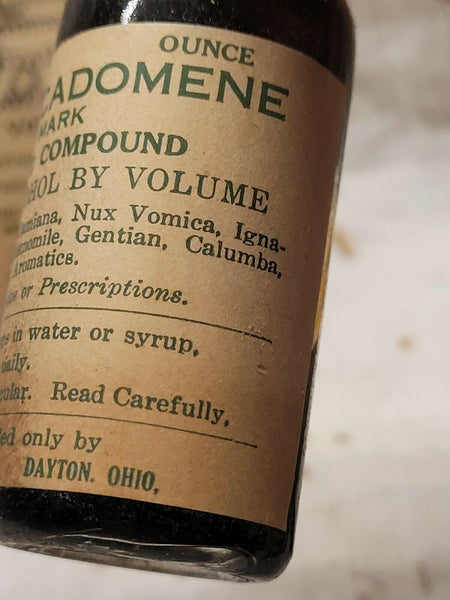 Old Apothecary Bottle -Tincture Cadomene Blackburn Products Co Dayton Ohio Original Labels Box - Please No Discount Codes On This Listing