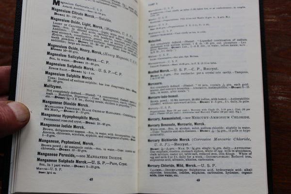 MERCK'S 1899 MANUAL of the MATERIA MEDICA - Chemicals and Drugs Used In Modern Medical Practice - Very Fine Condition