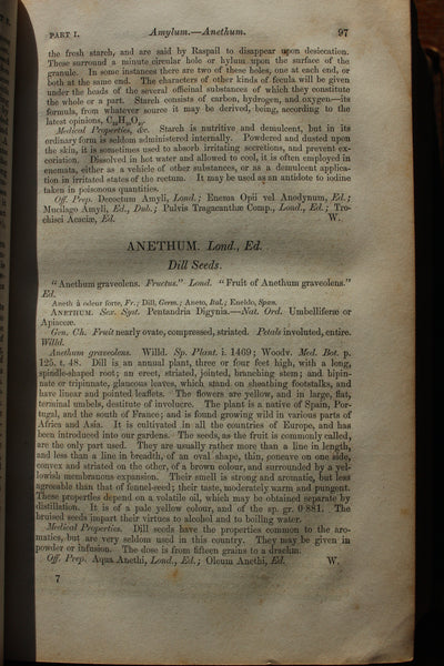 1849 United States Dispensatory Leather Hard Cover Eighth Edition