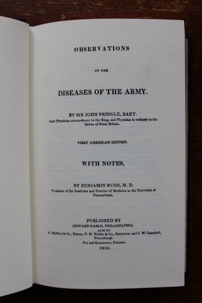 Observations on the Diseases of the Army. The Classics of Medicine Library - Beautiful Leather Reprint of Classic 1810 Work