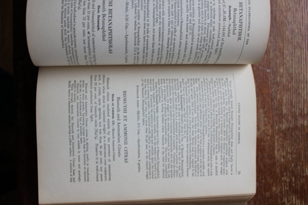 1916 PHARMACOPEIA OF THE UNITED STATES 9th Decennial Rev Hardcover Book