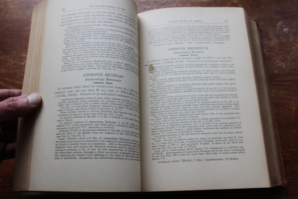 1916 PHARMACOPEIA OF THE UNITED STATES 9th Decennial Rev Hardcover Book