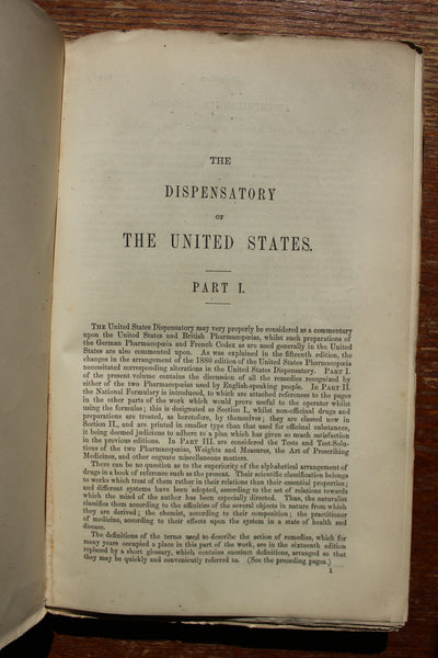 1890 THE DISPENSATORY - 16th Edition - Wood, Remington, & Sadtler, - In 7 Parts (paper edition) Extremely Rare