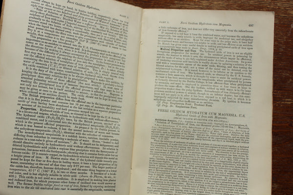 1890 THE DISPENSATORY - 16th Edition - Wood, Remington, & Sadtler, - In 7 Parts (paper edition) Extremely Rare