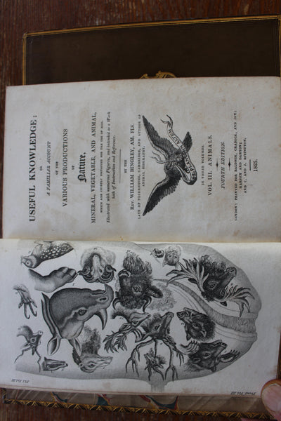 1825 - Useful Knowledge: or a familiar account of the various productions of Nature, Mineral, Vegetable, and Animal, which are chiefly employed for the use of Man: 4th Ed., 3 Vols