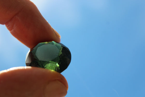 Special Fund Raiser -  SPACE TREASURE - Faceted and etched Moldavite - Impact Glass - Rare Beauty!