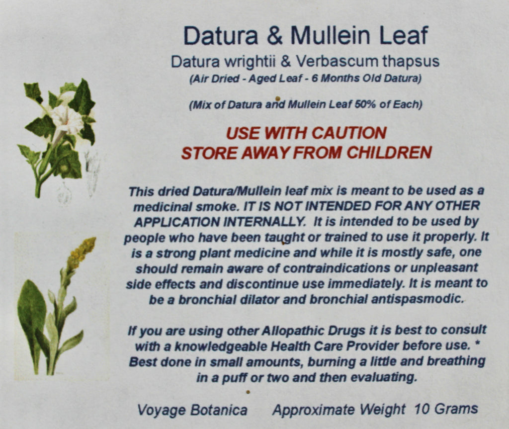 RESTRICTED SALE - You can only purchase this if you have purchased and watched the Datura Online Class.  Mullein/Datura Mix - 10 grams