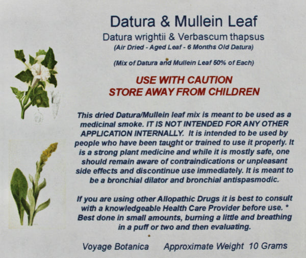 RESTRICTED SALE - You can only purchase this if you have purchased and watched the Datura Online Class.  Mullein/Datura Mix - 10 grams