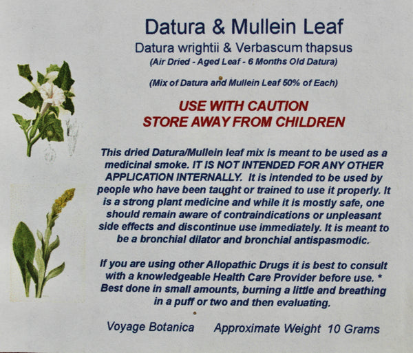 RESTRICTED SALE - You can only purchase this if you have purchased and watched the Datura Online Class.  Mullein/Datura Mix - 10 grams