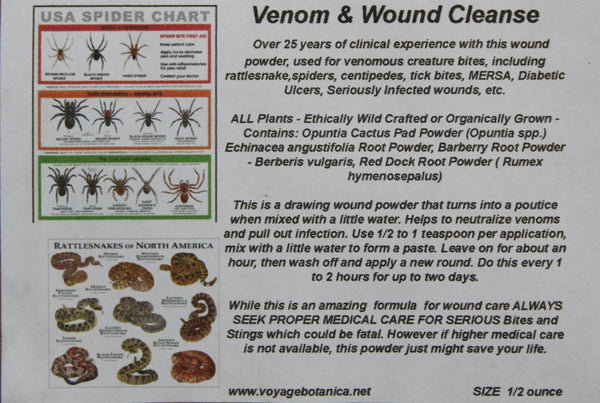 EXTREMELY IMPORTANT FORMULA For Your First Aid Kit - VENOM & WOUND CLEANSE  1/2 Ounce of Powder - PLEASE NO DISCOUNT CODES CAN BE USED ON THIS LISTING!