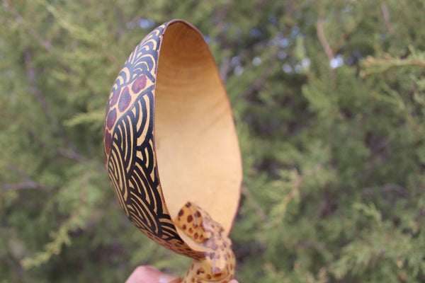 FUND RAISER -   Beautiful Artist Carved Wooden Bowl with Leopard From Mozambique -  Please No Discount Codes On This Listing!