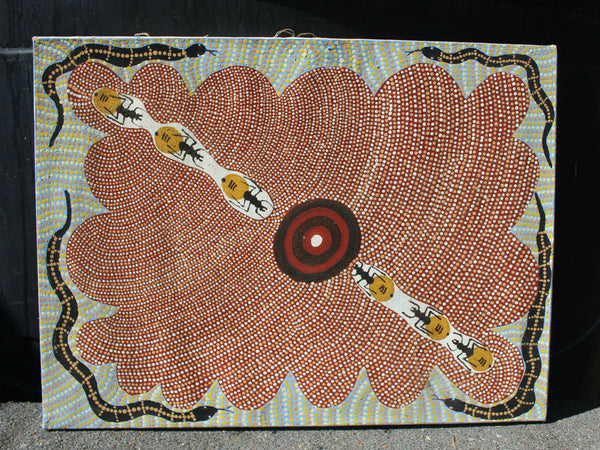 FUND RAISER -  Original Australian Aboriginal Dot Painting   By famous Artist - Amy Dixon - " Honey Ants"  - Please No Discount Codes On This Listing!