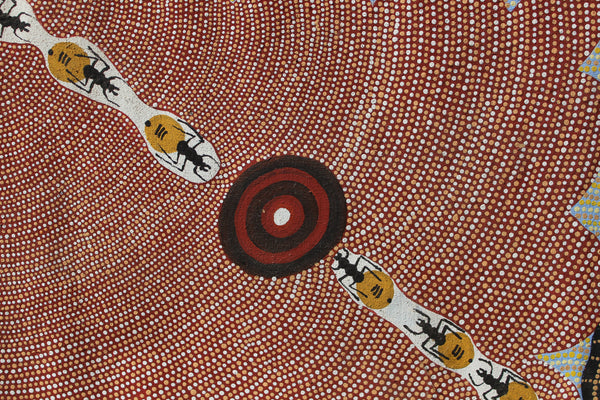 FUND RAISER -  Original Australian Aboriginal Dot Painting   By famous Artist - Amy Dixon - " Honey Ants"  - Please No Discount Codes On This Listing!