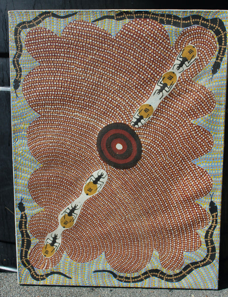 FUND RAISER -  Original Australian Aboriginal Dot Painting   By famous Artist - Amy Dixon - " Honey Ants"  - Please No Discount Codes On This Listing!