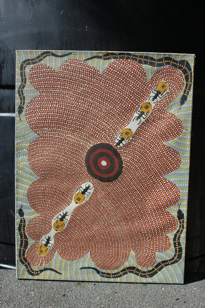 FUND RAISER -  Original Australian Aboriginal Dot Painting   By famous Artist - Amy Dixon - " Honey Ants"  - Please No Discount Codes On This Listing!
