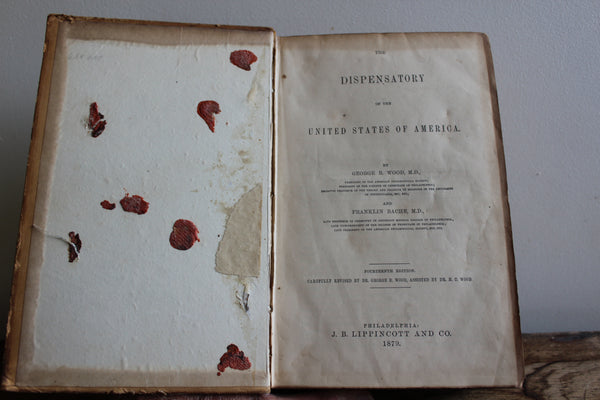 1879 The Dispensatory of the United States by Wood & Bache 14th Edition