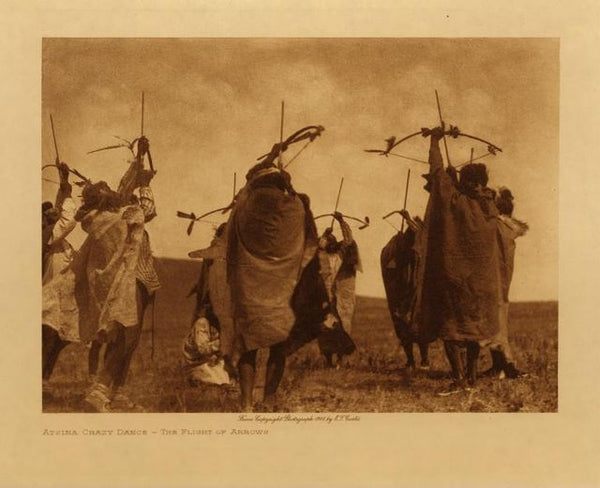 FUND RAISER - ATSINA CRAZY DANCE - THE FLIGHT OF ARROWS - By Curtis, Edward S., 1868-1952, photographer - Print From Original Copper Plates - Please No Discount Codes On This Listing!