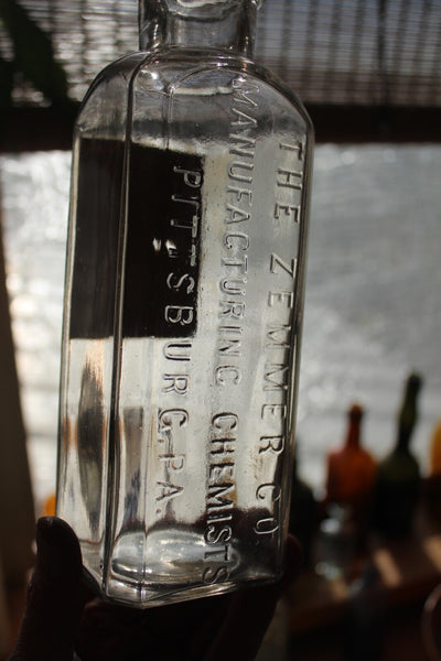 Fund Raiser - MEDICINE PHARMACY GARGLE ASTRINGENT Zimmer Co. Pittsburg, Pa. Label & Embossed