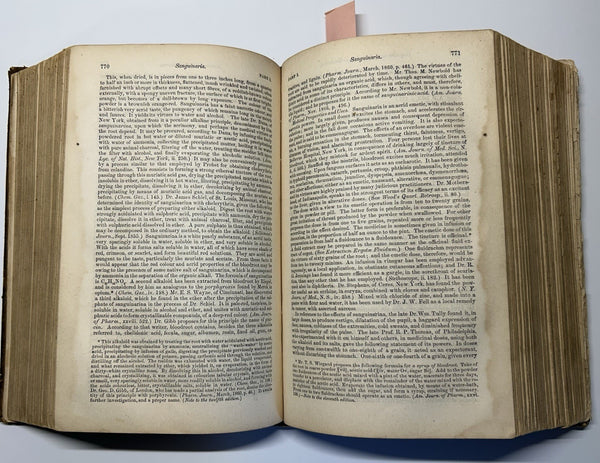 Dispensatory of the United States Wood & Bache 13th Ed. 1872 Leather Bound Illus - An Inexpensive and Usable copy!