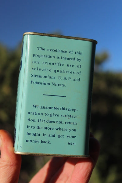 MEDICINE PHARMACY TIN REXALL ASTHMATIC POWDER United Drug Co. W/Contents MINT