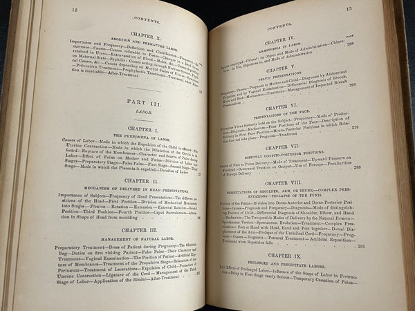 1876 Midwifery 1st, Playfair, Pregnancy Birth Obstetrics, Leather Medical Book - RARE