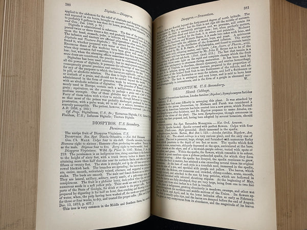 The Dispensatory of the United States of America; George B. Wood and Franklin Bache; J. B. Lippincott, Philadelphia; 1882; 14th edition; 1879 pages. BEAUTIFUL COPY!