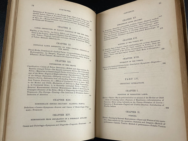 1876 Midwifery 1st, Playfair, Pregnancy Birth Obstetrics, Leather Medical Book - RARE