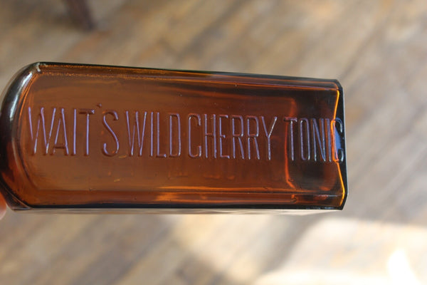 MEDICINE BOTTLE - WAIT'S WILD CHERRY TONIC THE GREAT TONIC Near Mint!