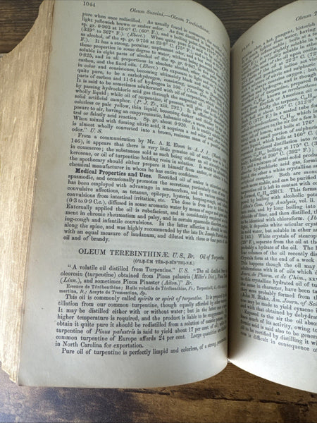 1885 Dispensatory of the United States of America 15th Ed. - Medical Compendium  - Hundreds and Hundreds of Plant Medicines!
