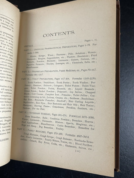 1893 - The Era Formulary, 5000 Druggist Medicine Remedy Recipes & Processes Bitters, etc. AN IMPORTANT RESOURCE