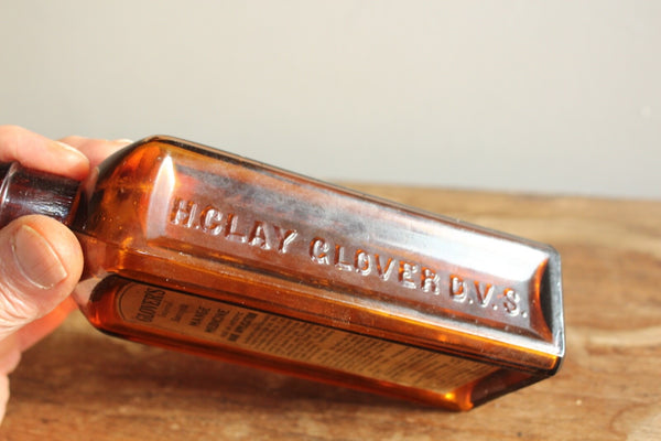 MEDICINE BOTTLE GLOVER'S MANGE MEDICINE Label Embossed Fine Condition