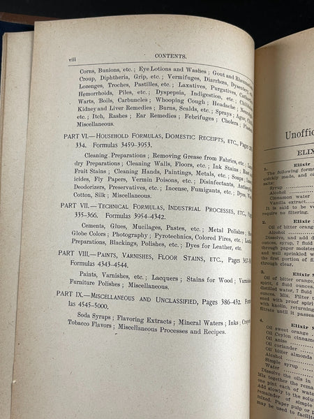 1893 - The Era Formulary, 5000 Druggist Medicine Remedy Recipes & Processes Bitters, etc. AN IMPORTANT RESOURCE