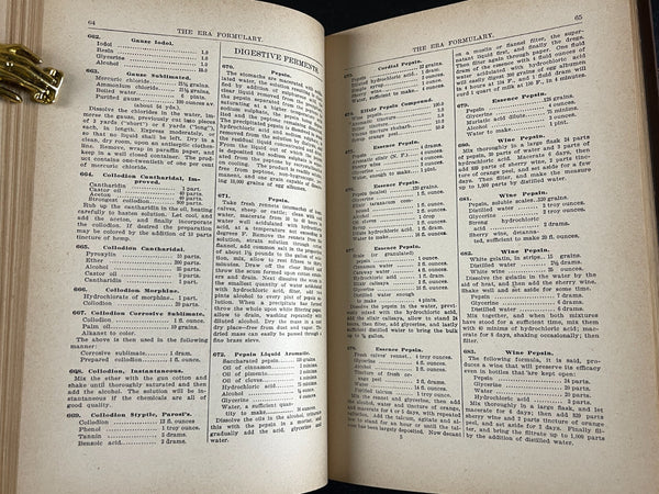 1893 - The Era Formulary, 5000 Druggist Medicine Remedy Recipes & Processes Bitters, etc. AN IMPORTANT RESOURCE