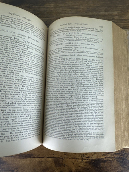 1885 Dispensatory of the United States of America 15th Ed. - Medical Compendium  - Hundreds and Hundreds of Plant Medicines!