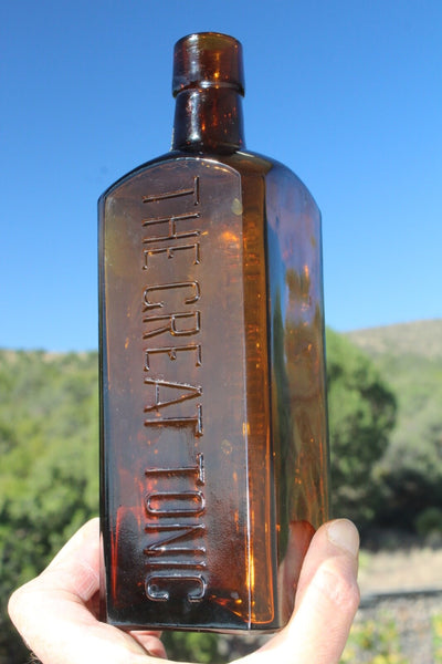 MEDICINE BOTTLE - WAIT'S WILD CHERRY TONIC THE GREAT TONIC Near Mint!