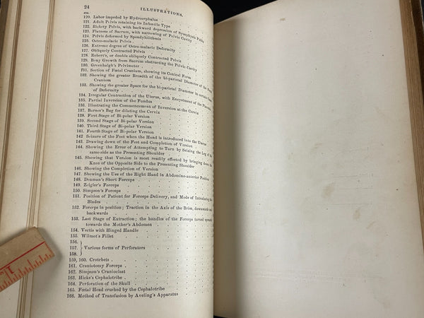 1876 Midwifery 1st, Playfair, Pregnancy Birth Obstetrics, Leather Medical Book - RARE