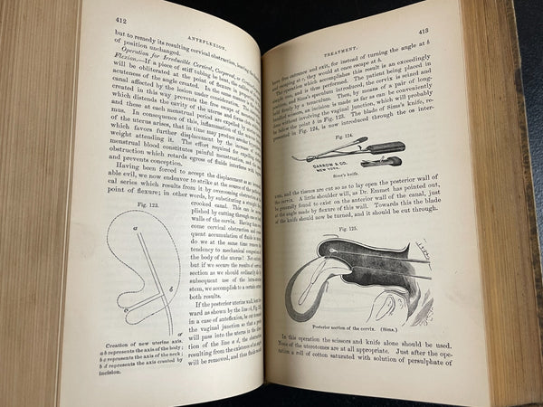 1878 Diseases of Women, Thomas, Gynecology, Illus. Leather Bound Medical Book -  Very Good