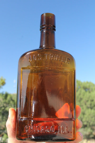 FUND RAISER - MEDICINE BOTTLE - ANGELICA BITTER TONIC JOS. TRINER CHICAGO. ILL. - Near Mint!