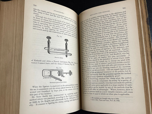 1878 Diseases of Women, Thomas, Gynecology, Illus. Leather Bound Medical Book -  Very Good