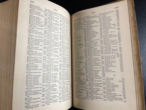 The Dispensatory of the United States of America; George B. Wood and Franklin Bache; J. B. Lippincott, Philadelphia; 1882; 14th edition; 1879 pages. BEAUTIFUL COPY!