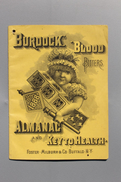 FUND RAISER - 1888 Burdock Blood Bitters ALMANAC - Very Good For Such A Rarity - Ephemera