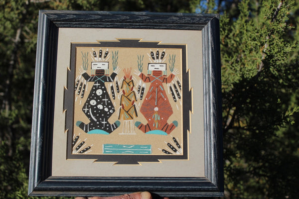 SPECIAL FUND RAISER - Navajo Sand Painting Framed By Artist Tracy Bryant - Sacred Work