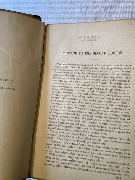 The National Dispensatory • Alfred Stillé & John Maisch •1880 -  Over 1600 pages of Mostly Botanical Medicine!