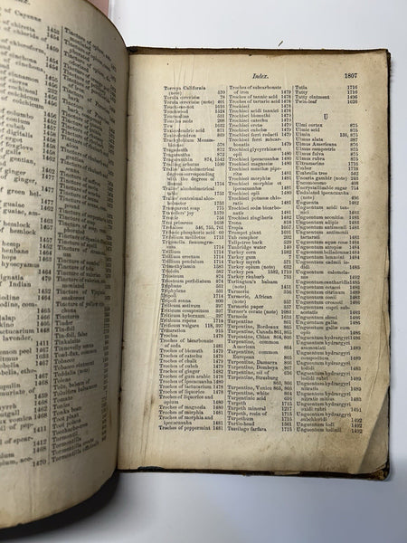 Dispensatory of the United States Wood & Bache 13th Ed. 1872 Leather Bound Illus - An Inexpensive and Usable copy!