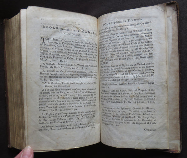 DOMESTIC MEDICINE ~1774~ PREVENTION & CURE DISEASES Dispensatory BUCHAN